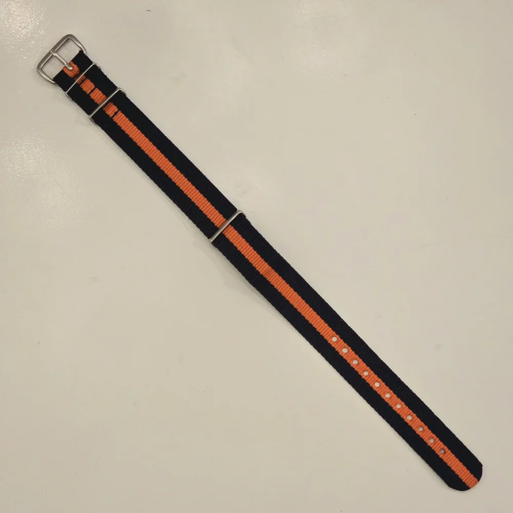 NWT American Eagle Outfitters Mens Navy and Orange Stripe Watchband